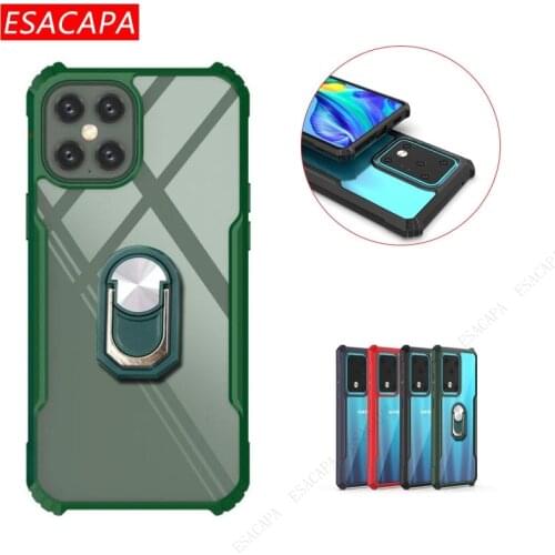 Ring Stand Holder Phone Case For Samsung M62 F62 A32 5G 4G Transparent Acrylic Shockproof Protection Case For Samsung A52 A42 5G