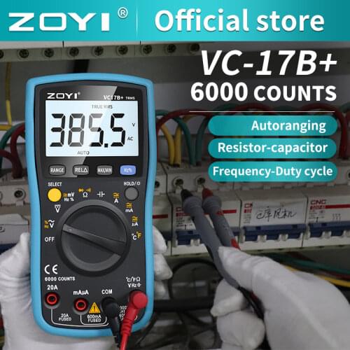 ZOYI VC17B+ Digital Multimeter TURE RMS Auto Range Volt Meter Tester Temprature Continuity Tester