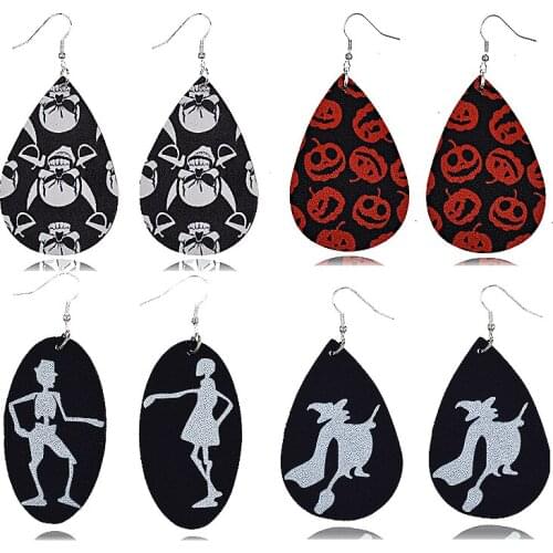 Hot Sale Halloween Pumpkin Hoop Earrings for Womens Fashion Statement Drops of Water Punk Charm Earrings Party Jewelry