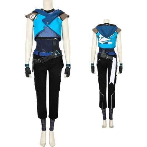 Game Valorant Jett Cosplay Costume Valorant Jumpsuit Pants Adult Halloween Suit Custom Made L321