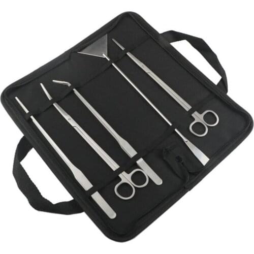 Aquarium Tools Set Plants Tweezers and Scissors Grass Stainless Steel Cleaning Tools Plants Fish Tank Accessories 4 5 6pcs/set
