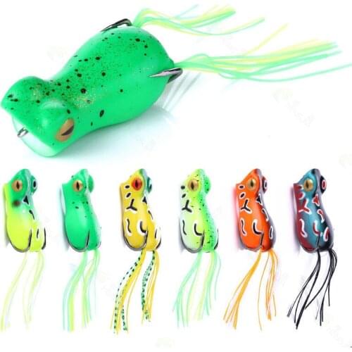 1Pcs Artificial Silicone Rubber Floating Soft Bait Thunder Frog Lure Toad Bait 5cm12g Lures For Spring Black Fish Fishing Tackle