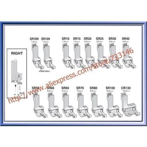 24PCS SUISEI LEFT RIGHT COMPENSATING FOOT FEET FOR Brother seiko singer durkopp siruba TYPICAL PFAFF JUKI MITSUBISHI KANCAI