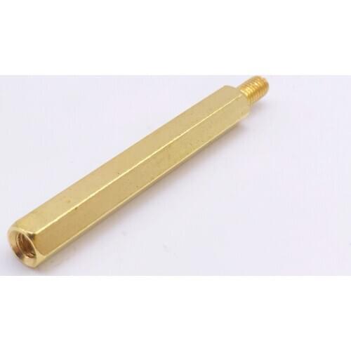 M5x30+7 Spacer Screws M5 Hex Standoff Nuts Male to Female Brass Golden Pack 50