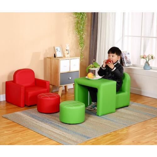 Multi functional childrens sofa leather easy to clean small sofa boy girl cute baby sofa chair combination sofa for kids