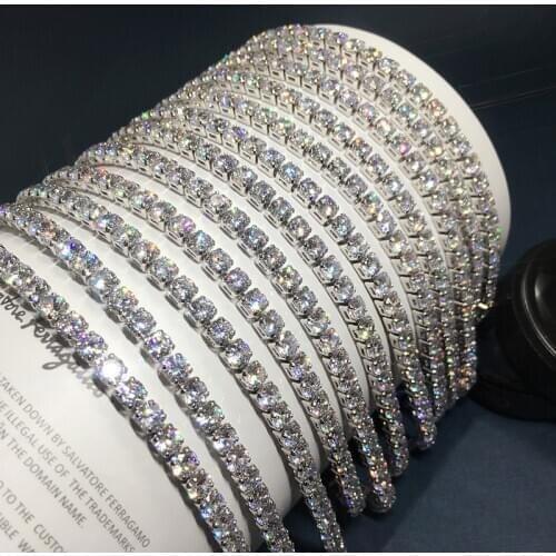 Trendy 4mm Simulated Diamond cz Bracelet Bangle 14K Gold Filled Tennis Chain Wedding Bracelets For Women BridalParty Jewelry