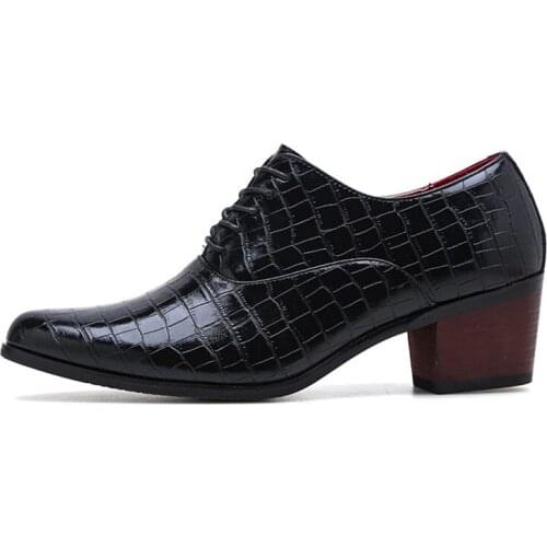 Mens Heel shoes Formal Leather Brown Hot Selling Crack Dress Shoes Fashion Mens Casual Shoes Mens Pointed Wedding Groom shoes