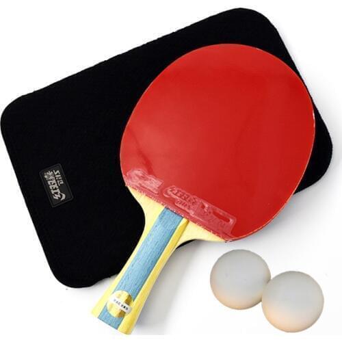 DHS Fast Attack Table Tennis Racket Set 5/6 Star Powerful Ping Pong Paddle Bat with Double Face Pimples-in Rubber