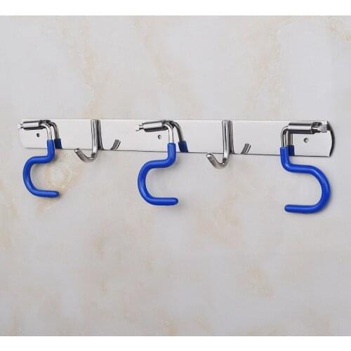 Wall-mounted Mop Broom Rack Bathroom Kitchen Storage Rack Multifunctional Stainless Steel Hook S-shaped Creative Non-slip Hook