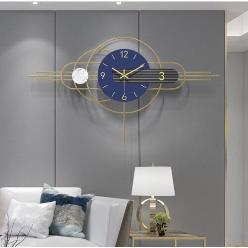 Bedroom Nordic Wall Clock New Minimalist Unique Metal Wall Clock Large Creative Living Room Wand Klok Home Decoration EB5WC