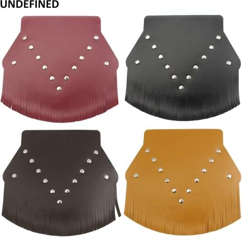Motorcycle PU Leather Fender Apron Tassel Gliding Mudguard For Harley Sportster Touring Road Glide The Front And Back Universal