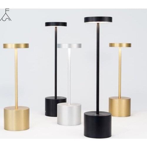 Portable Bar Table Lamps Restaurant Bedroom Desk Light Fixtures Led Chargeable Battery Bedroom Office Stand Light Home Decor