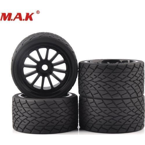 4Pcs/Set Big foot Tires and Rims 17mm Hex fit 1:8 RC HPI HSP On-Road Car Parts Accessories