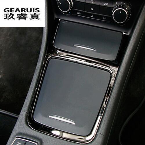 Car styling Interior Accessory Center Storage Box Trim Ashtray Frame stainless steel For Mercedes Benz CLA GLA A Class W117 C117