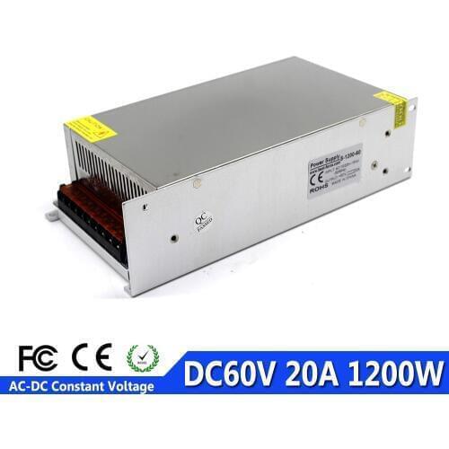 1200W 60V 48V 12V 24V Single Output Switching Power Supply Driver Transformers 220V 110V AC To DC60V Smps for CNC DIY LED CCTV