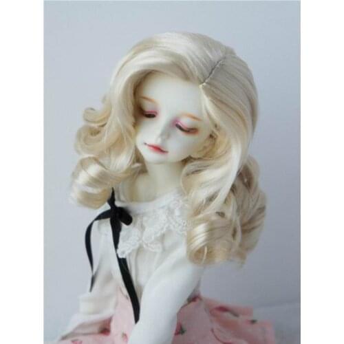 JD343 SD 18-20 cm Synthetic mohair doll wig 7-8 inch Long curly BJD hair easy to restyle