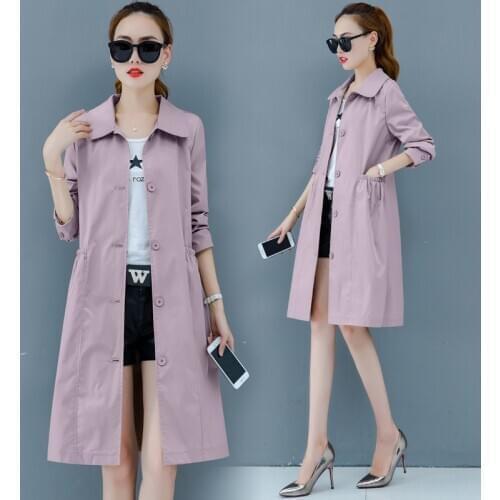 Mid-length windbreaker ladies 2021 spring and autumn popular new loose coat autumn temperament goddess thin coat female W918