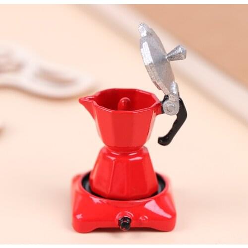 1:12 Dollhouse Miniature Metal Coffeemaker Simulation Kitchen Furniture Kitchen Decor