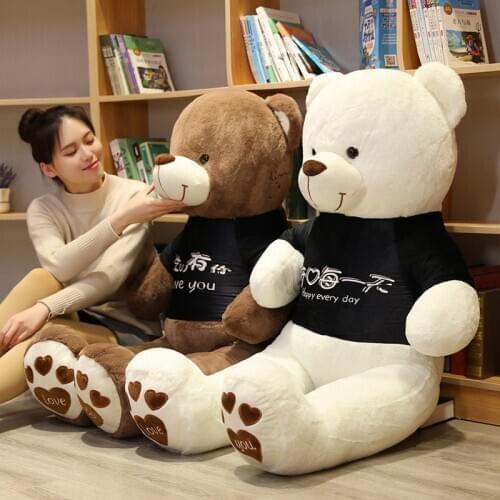 1PC 80/100cm Cute Large Lovers Teddy Bear Plush Toy Giant Bear Huge Stuffed Soft Dolls Kids Toy Birthday Gift For Girlfriend