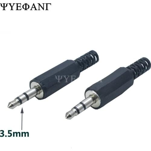 10pcs 3.5mm Male Plug Black Microphone Plug Mono Stereo Audio Jack Plug Earphone Adapter Connector