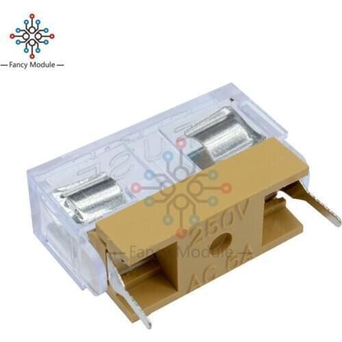 10PCS Panel Mount PCB Fuse Holder Case With Cover For 5x20mm Fuse 250V 6A