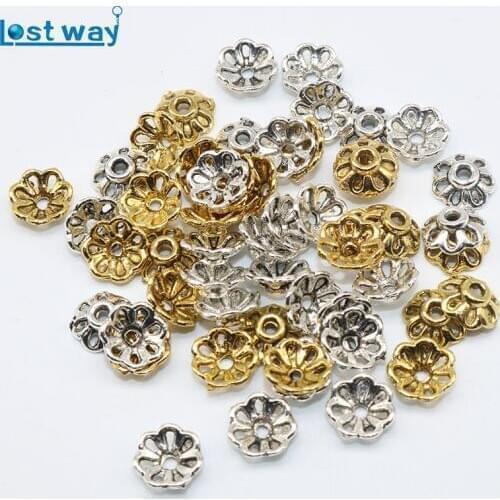 200pcs/lot 8mm Wholesale Price Petal Bead Caps Flower Beads Zinc Alloy End Caps Charms For Jewelry DIY