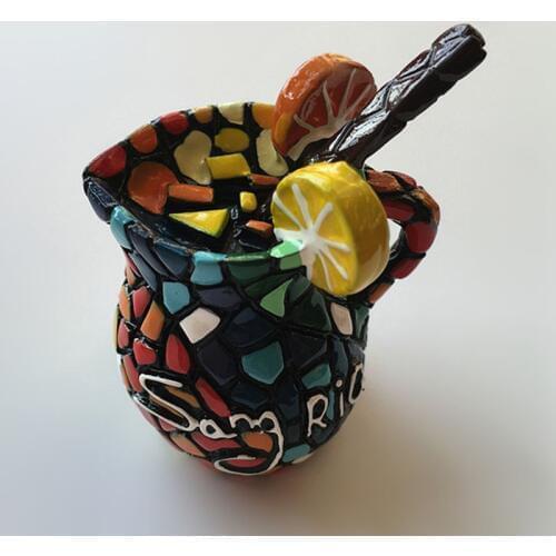 Spain Sangria Fruit Juice Drinks 3D Resin Fridge Magnets Tourist Souvenirs Refrigerator Magnetic Stickers Home Decortion