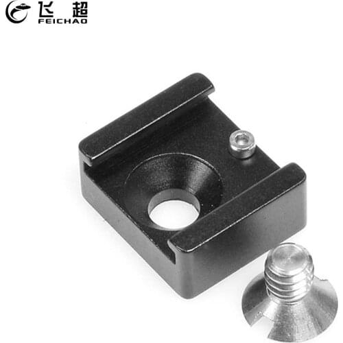 1/4 Screw Aluminium Alloy Cold Shoe Mount Adapter For DSLR Camera Cage Rig /Flash /LED Light /Microphone /Monitor Mounting