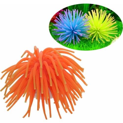 Aquarium Silicone High Simulation Artificial Fish Tank Fake Coral Plant Aquatic Sea Anemone Ornament Decoration Accessory