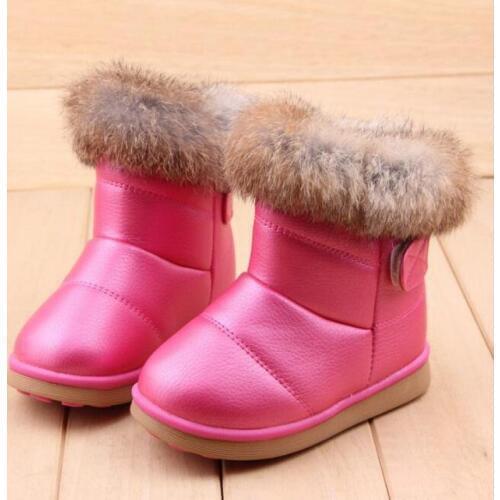 New Winter Plush Baby Girls Snow Boots Warm Shoes Flat Baby Toddler Shoes Outdoor Snow Boots Waterproof Girls Kids Shoes B160