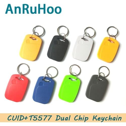 5pcs Rfid Dual-Chip Smart Tag Ic Id Rewritable Keychain 125khz Clone Copier Badge 13.56mhz Nfc T5577 Cuid Copy Duplicator Token