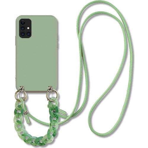 Necklace Lanyard Chain Case For Samsung galaxy A71 A51 A21S A31 A41 A12 A32 A42 A52 A72 5G A10 A50 A70 S21 S20 FE S10 S9 Plus