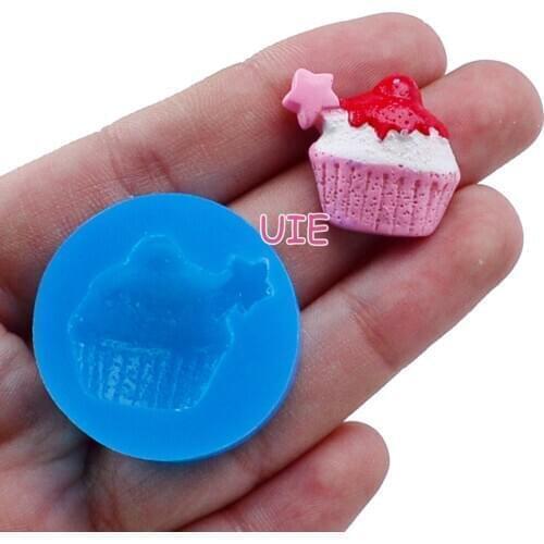 GYL102U 20.6mm x 19.6mm Five Star Cupcake Silicone Mold Fondant Cake Decoration Candy Resin Clay Earrings Necklace Craft Soap