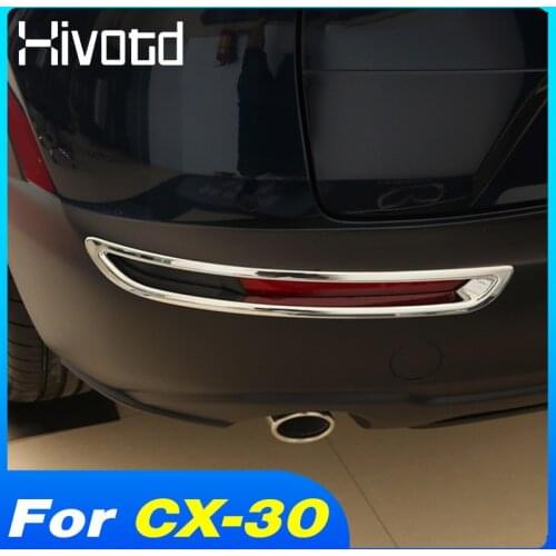 Car Styling For Mazda CX30 CX-30 Accessories Rear Fog Light Cover Trim Chrome Decoration Strip Sticker Exterior Parts 2021 2020