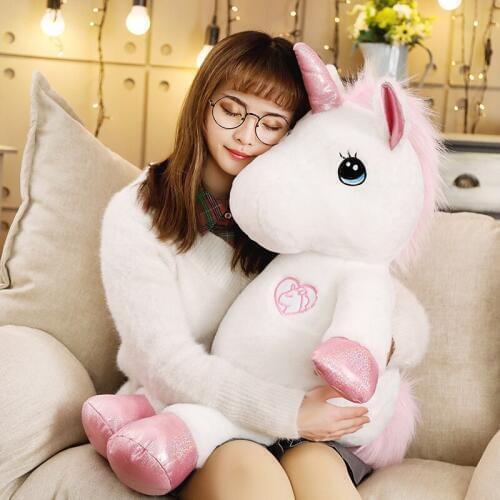 30-80cm Lovely Unicorn Plush Toy Soft Stuffed Kawaii Animal Pillow Cute Doll for Children Creative Birthday Gift for Girl Lovers