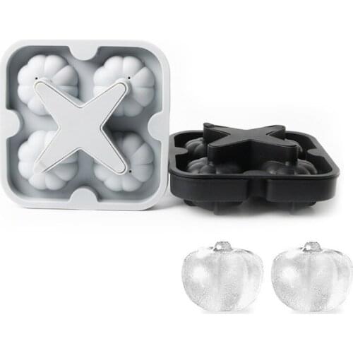 Halloween DIY Tool Whiskey Wine Cocktail Ice Cube 3D Silicone Mold Cube Pumpkin Shape Chocolate Mould Tray Bar Kitchen Supplies