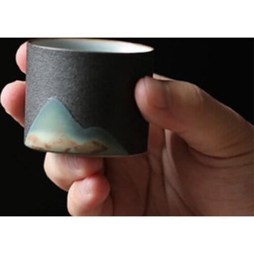 Japanese Style Stoneware Teacup Master Cup Single Cup Ceramic Tea Cup Creative Handmade Retro Teacup Kung Fu Teacup