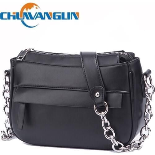 Chuwanglin Leather Women bag Ladies Shoulder Messenger Bags Handbag Letter Flap Simple Fashion Females Crossbody Bag 1281535
