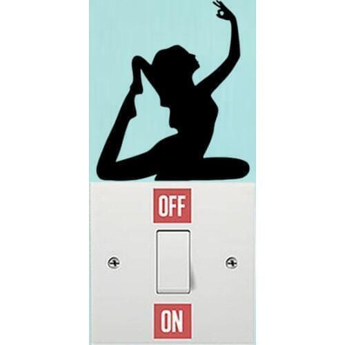 Fashion Sport Yoga Vinyl Switch Decals Decor Bedroom Wall Stickers 5WS1305