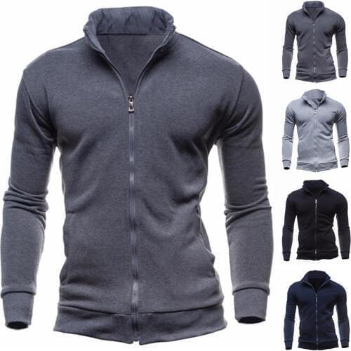 Hot 2020 Zipper Men Jackets Autumn Winter Casual Fleece Coats Bomber Jacket Scarf Collar Fashion Hooded Male Outwear Slim Hoody