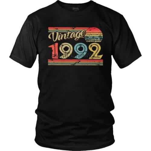 Male Vintage 1992 T-Shirt Novelty 29th Birthday Anniversary Tshirt Short Sleeve Hip Hop T Shirt Homme Cotton Tee Clothing