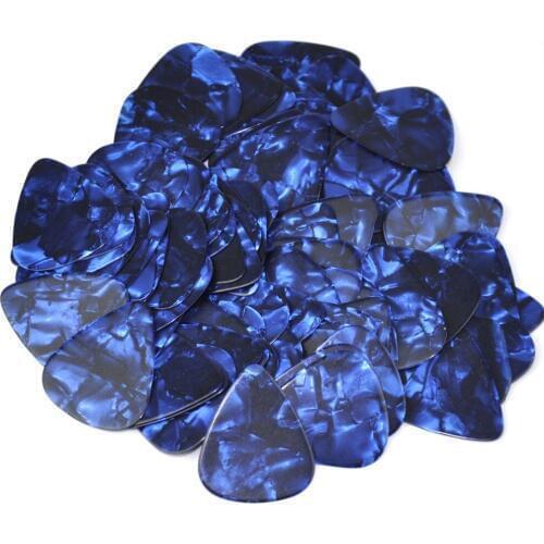 Lots of 100 pcs new thin 0.46mm guitar picks No printing Pearl Blue Celluloid