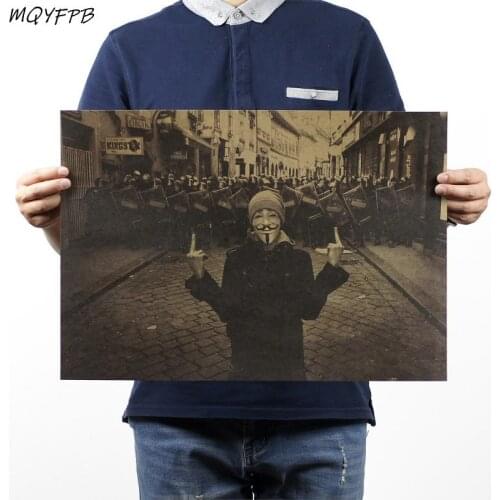 Movie VforVendetta Kraft Poster Home Decoration Painting Room Wall Sticker