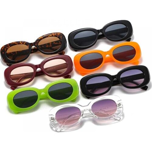 2021 New Retro Oval Sunglasses Women Vintage Brand Designer Sun Glasses Ladies Green Orange Eyewear Shades zonnebril dames