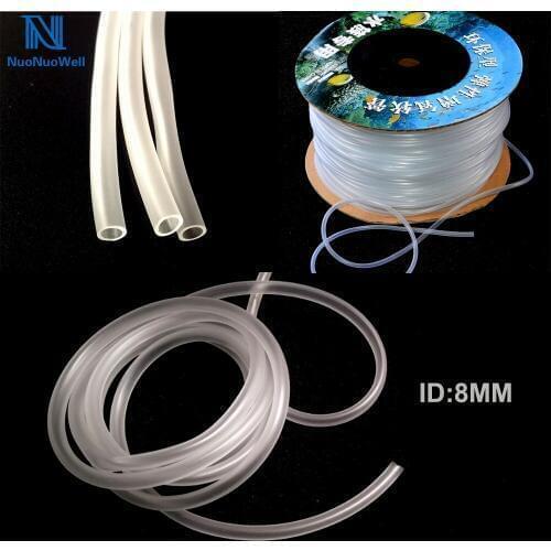 NuoNuonuowell Aquarium ID 8MM Tube Clear Hose Flexible Pipe Food Grade Pond Fish Tank Air Line Pump Fittings