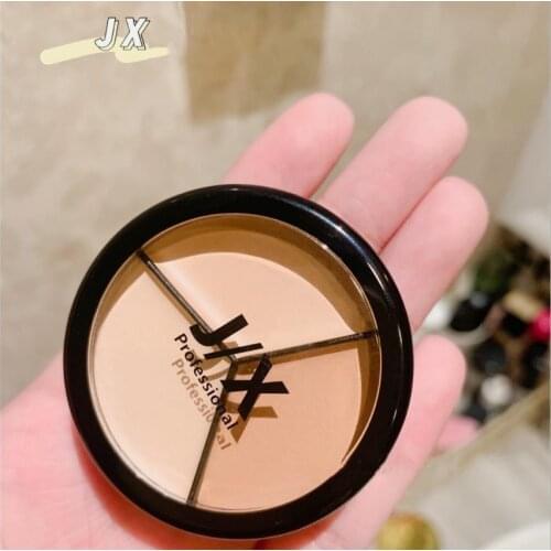 J/X Professional Three-color Strength Concealer Palette Waterproof And Sweatproof Longlasting Natural