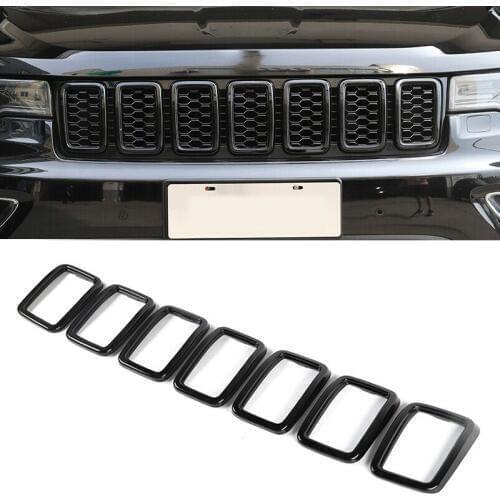 Front Grille Grill Insert Ring Cover Trim Fit For Jeep Grand Cherokee 2017 2018 2019