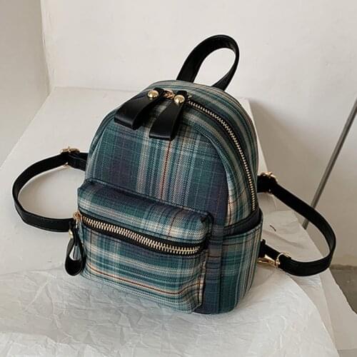 DORANMI Plaid Schoolbag Womens Backpack 2021 Luxury Brand Designed Female Rucksack Mochila Small Book Bag Backpacks SB593