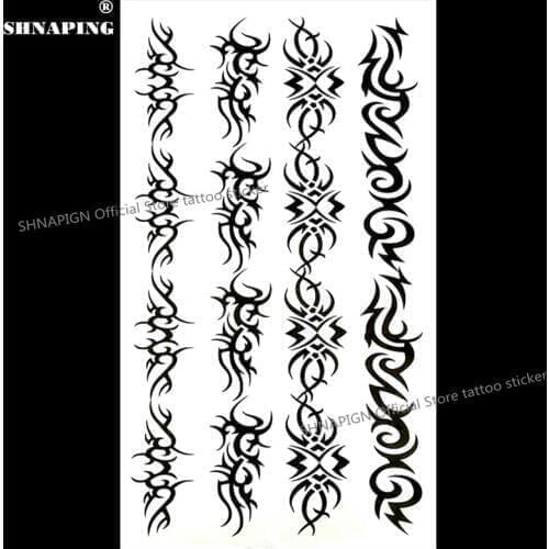 SHNAPIGN Black Thorns totem Temporary Body Art Flash Tattoo Sticker 10*17cm Waterproof Henna Fake Tatoo Car Styling Wall Sticker
