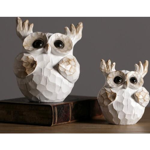 Resin Old Owl Ornaments Creative Home American Nordic Decorations Living Room Tv Cabinet Soft Furnishings Gift